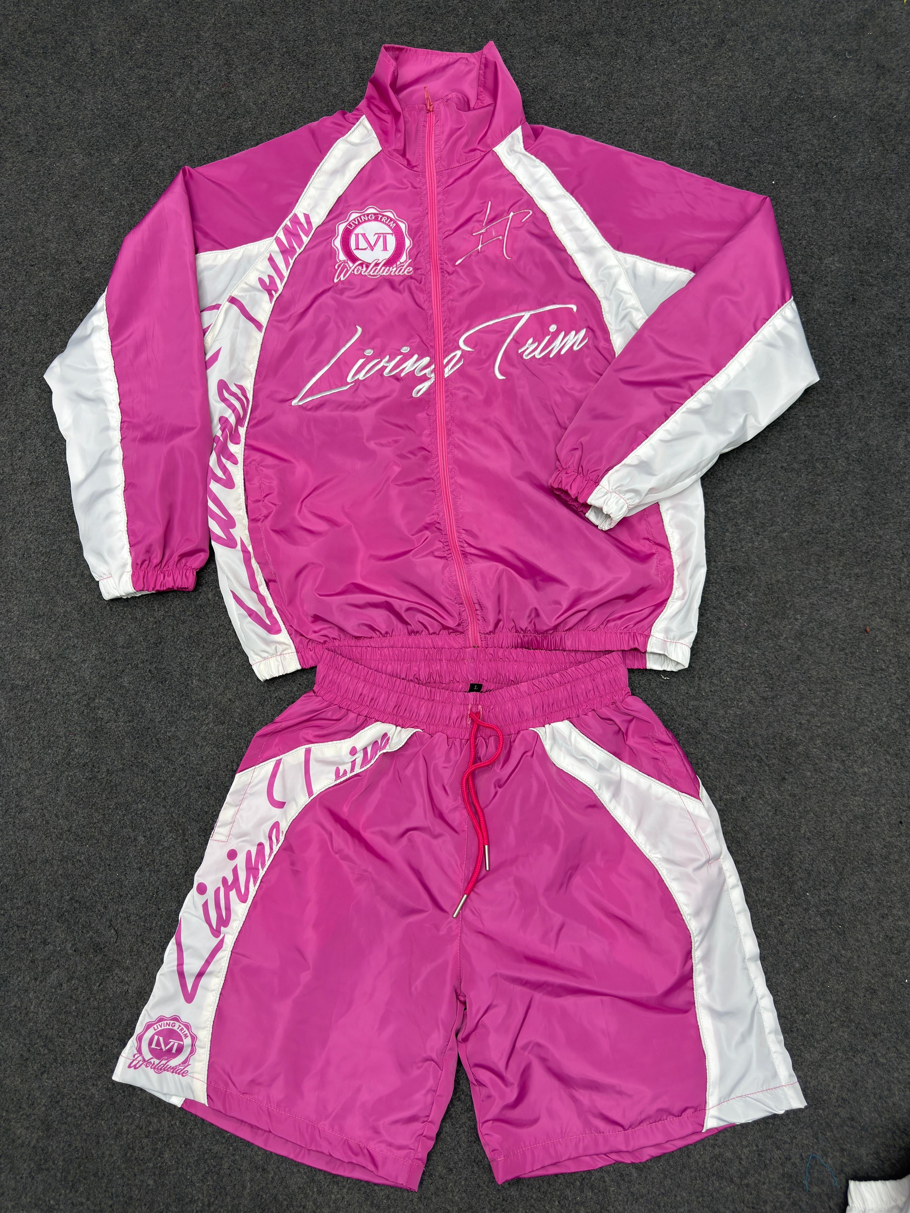 "Pink Love" LVT Windbreaker shorts set