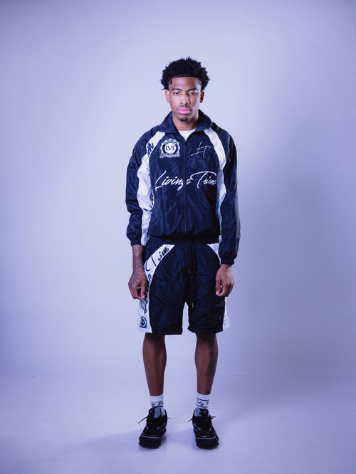 "Black ice" LVT windbreaker shorts set