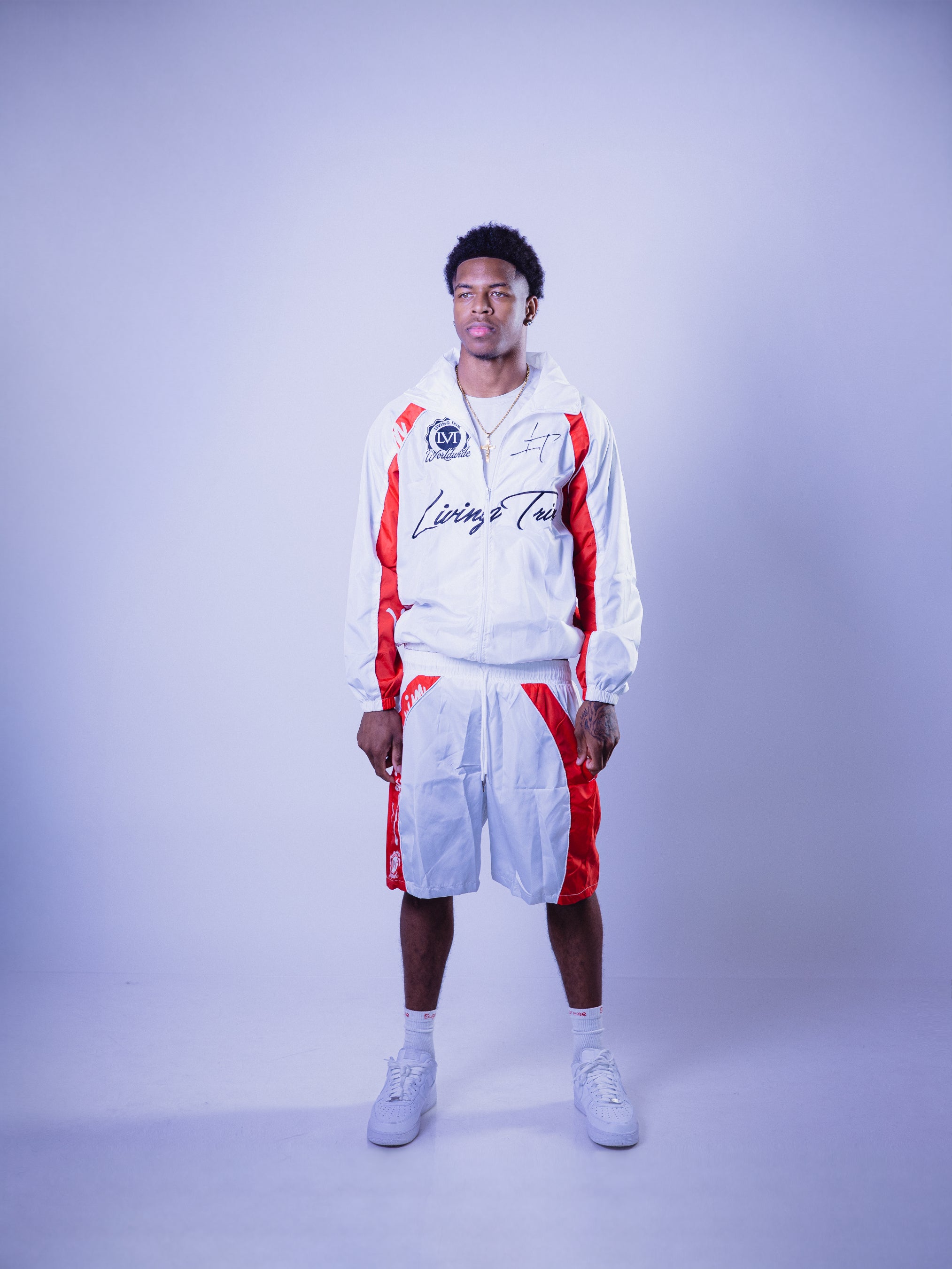 "too trim" LVT Windbreaker shorts set